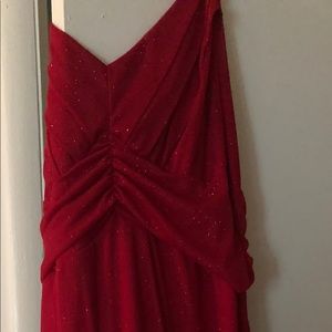 Red sparkle dress. Halter top.